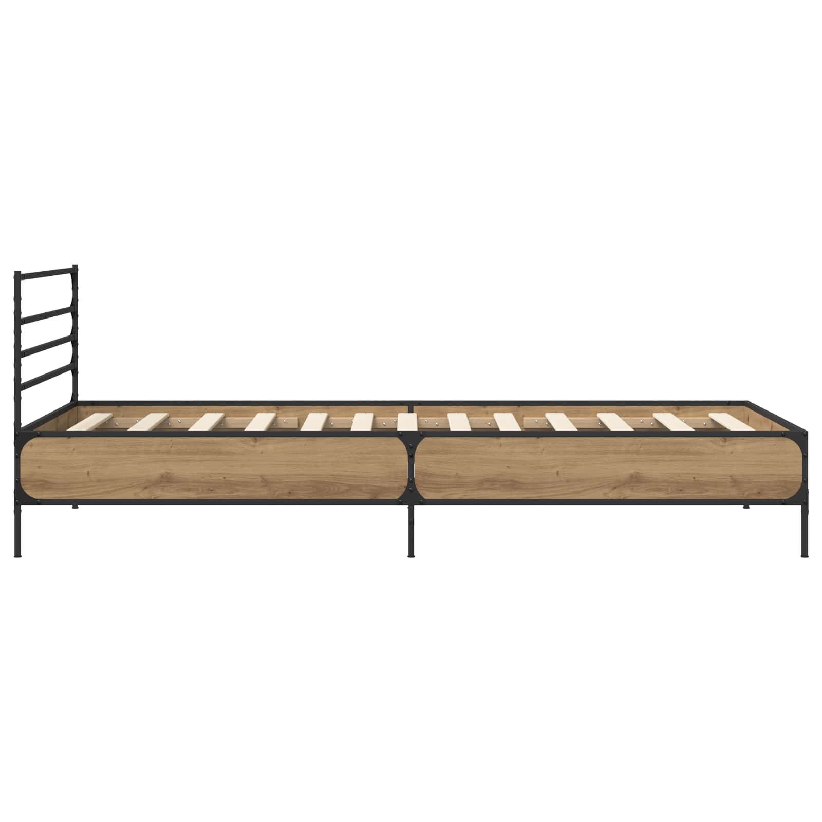 Bedframe Artisanaal eiken 80 x 200 cm Bewerkt hout