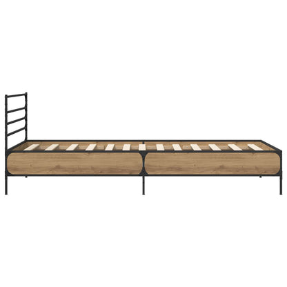 Bedframe Artisanaal eiken 80 x 200 cm Bewerkt hout