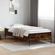 Bedframe 80x200 cm bewerkt hout rook eik