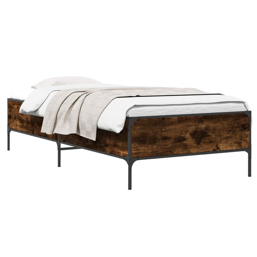 Bedframe Rook Eik 80 x 200 cm Bewerkt hout