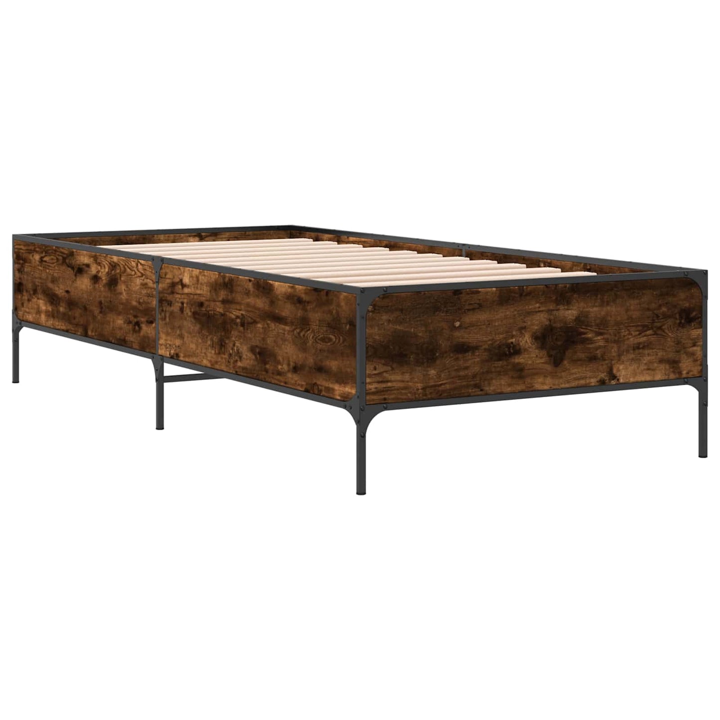 Bedframe Rook Eik 80 x 200 cm Bewerkt hout
