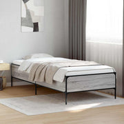 Bedframe 80x200 cm grijs bewerkt hout