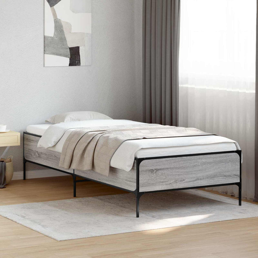 Bedframe Grijs Sonoma 80 x 200 cm Bewerkt hout