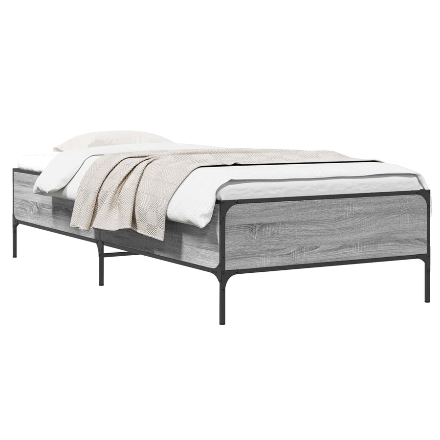 Bedframe Grijs Sonoma 80 x 200 cm Bewerkt hout