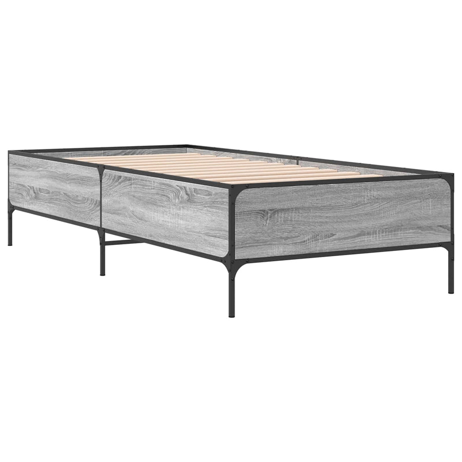 Bedframe Grijs Sonoma 80 x 200 cm Bewerkt hout