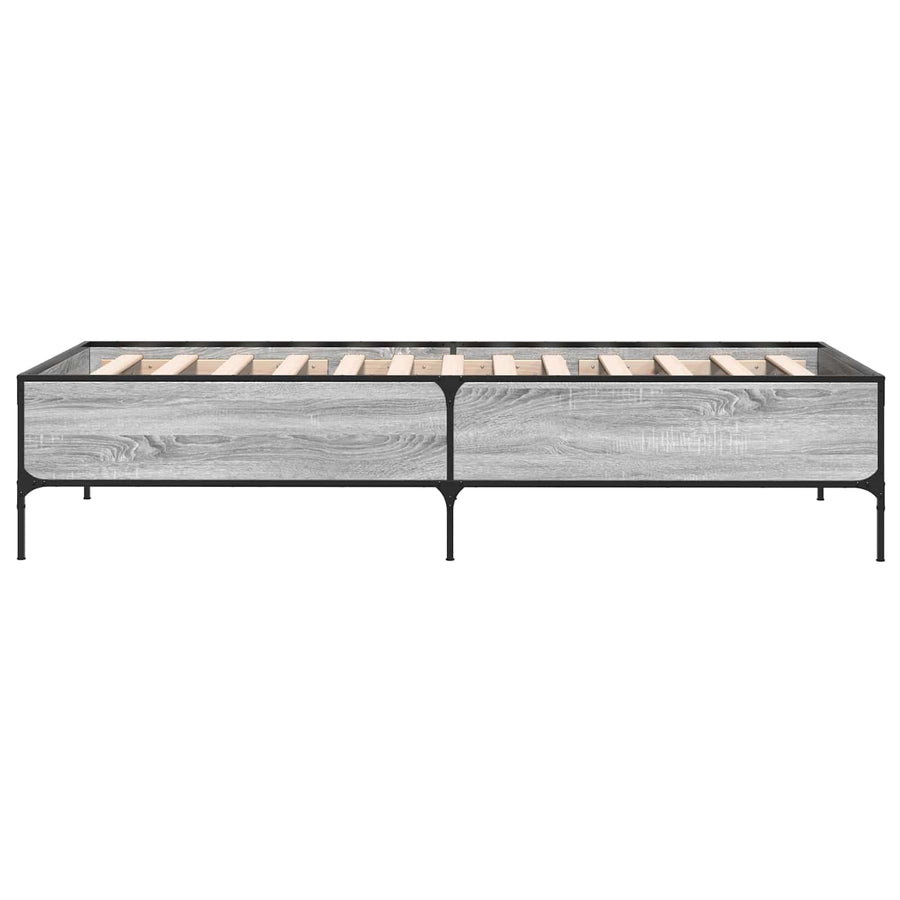 Bedframe Grijs Sonoma 80 x 200 cm Bewerkt hout