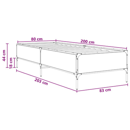 Bedframe Grijs Sonoma 80 x 200 cm Bewerkt hout