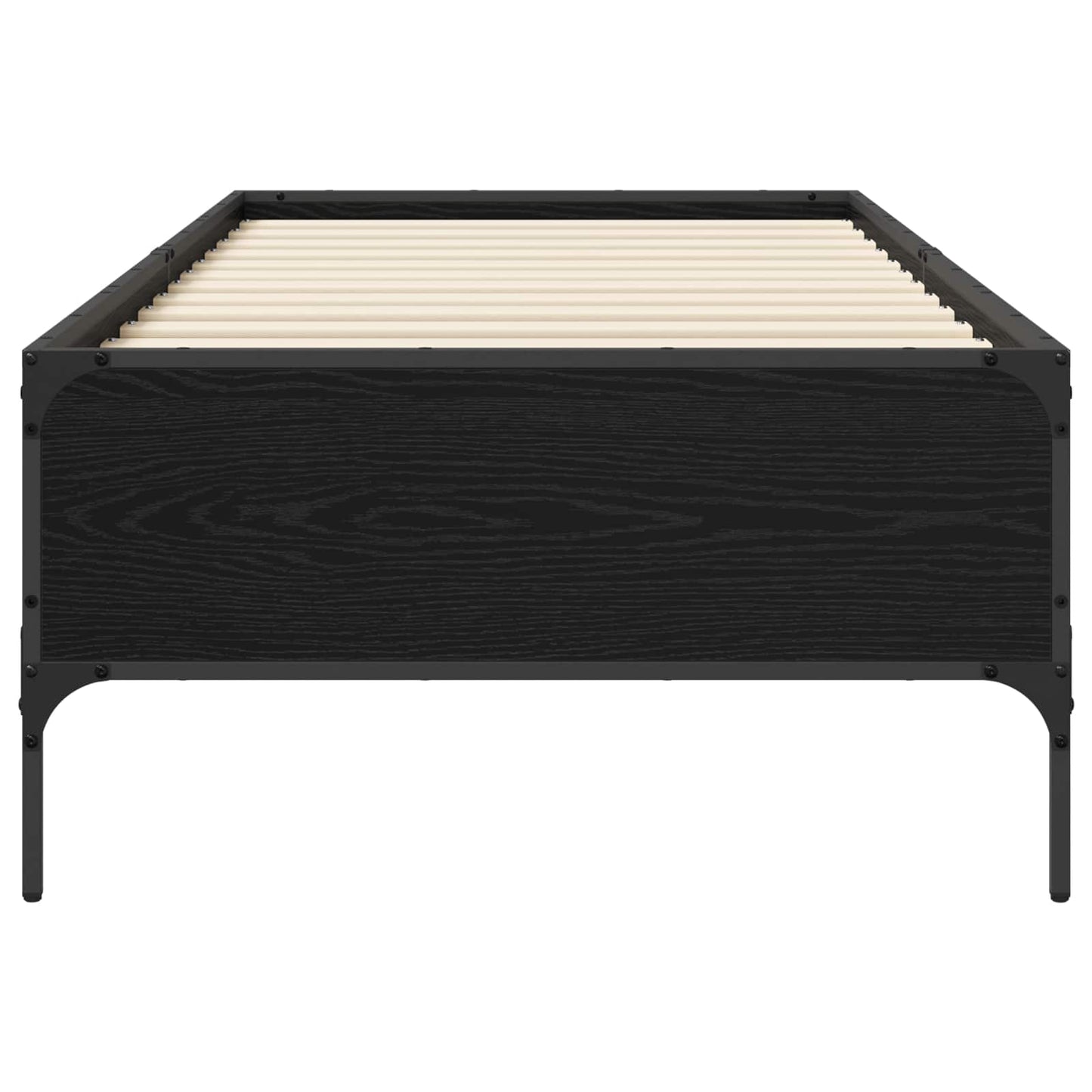 Bedframe Zwart eiken 80 x 200 cm Bewerkt hout