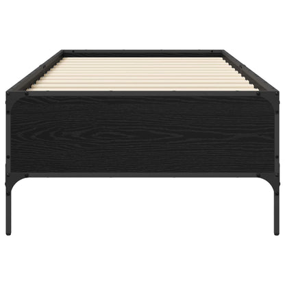 Bedframe Zwart eiken 80 x 200 cm Bewerkt hout