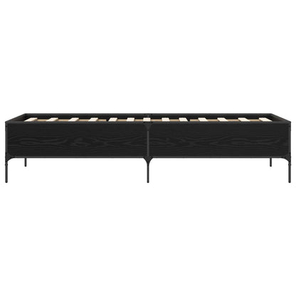Bedframe Zwart eiken 80 x 200 cm Bewerkt hout