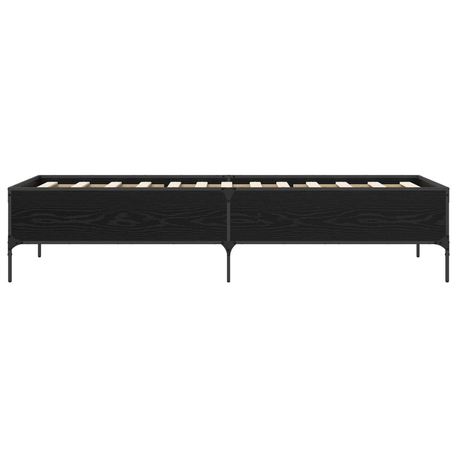Bedframe Zwart eiken 80 x 200 cm Bewerkt hout