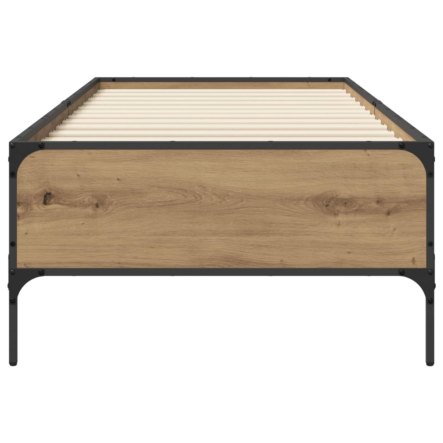 Bedframe Artisanaal eiken 80 x 200 cm Bewerkt hout