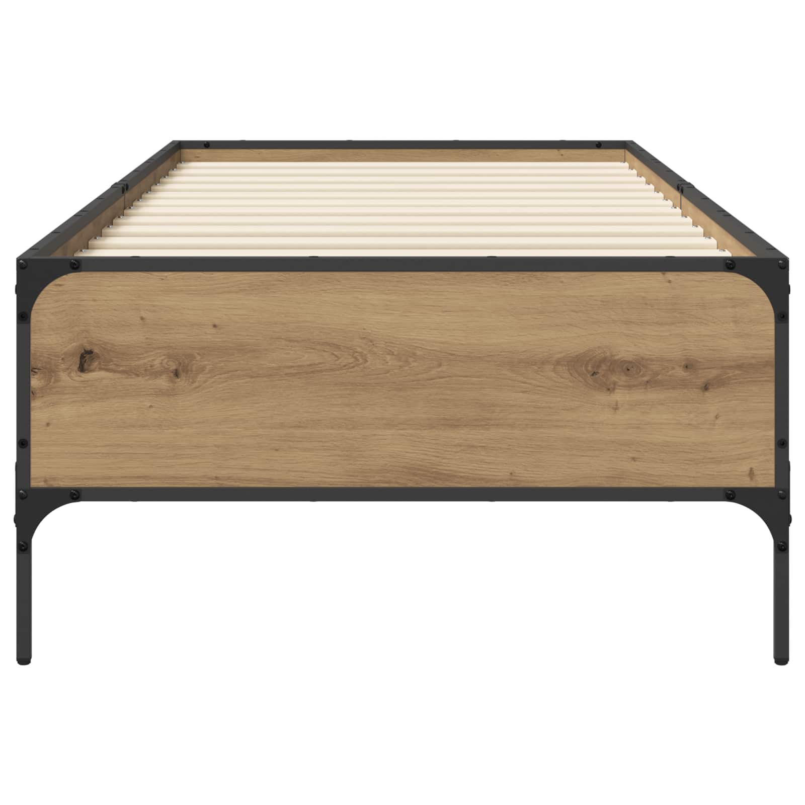 Bedframe Artisanaal eiken 80 x 200 cm Bewerkt hout
