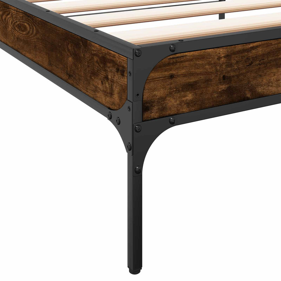 Bedframe Rook Eik 80 x 200 cm Bewerkt hout