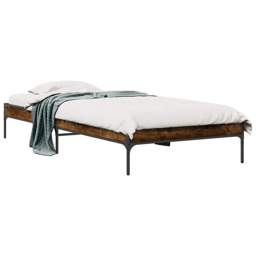 Bedframe Rook Eik 80 x 200 cm Bewerkt hout