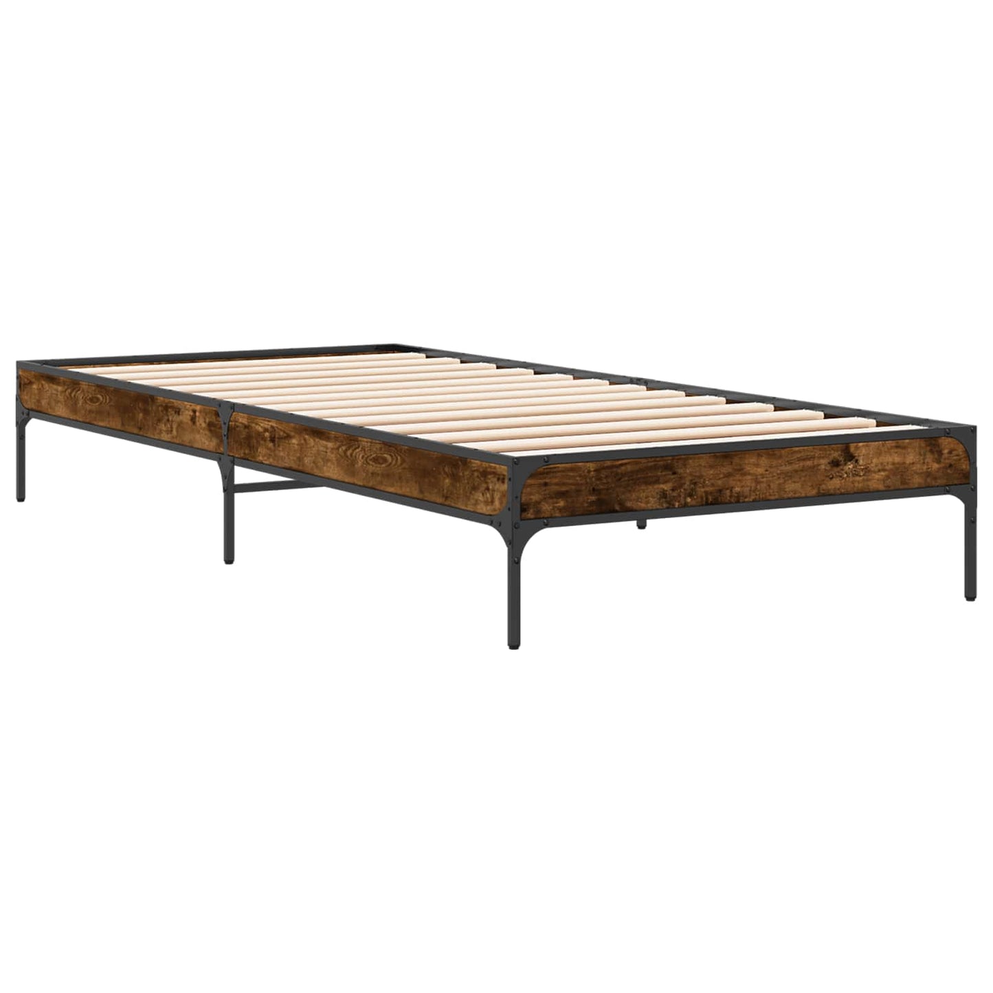 Bedframe Rook Eik 80 x 200 cm Bewerkt hout