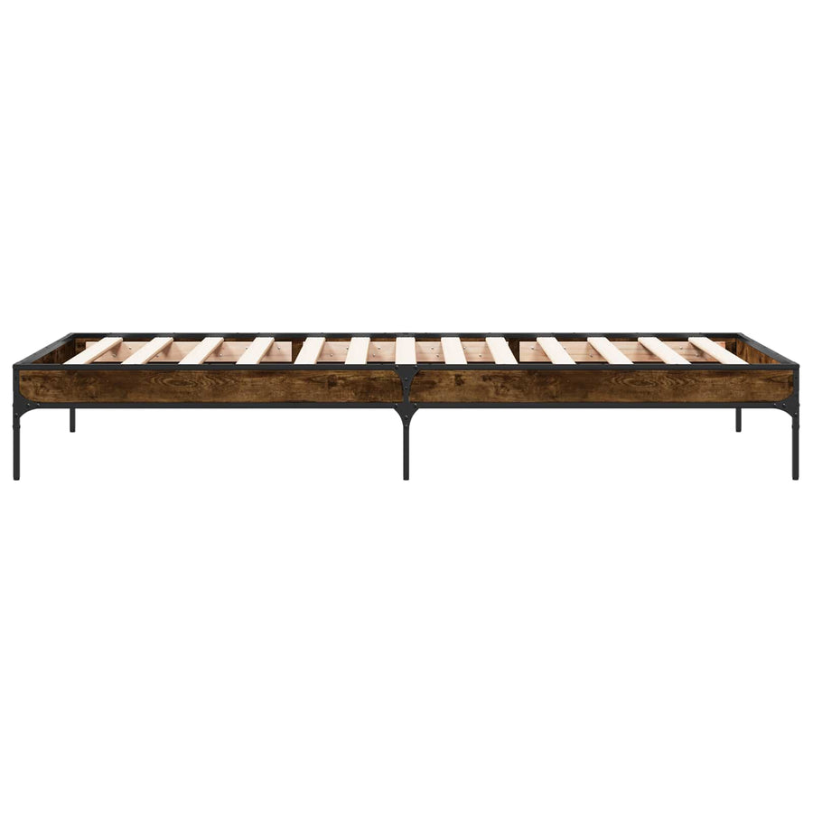Bedframe Rook Eik 80 x 200 cm Bewerkt hout