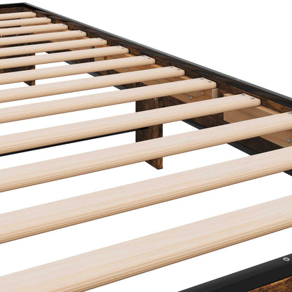 Bedframe Gerookt eiken 80 x 200 cm Bewerkt hout
