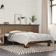 Bedframe 80x200 cm gerookt eiken bewerkt hout