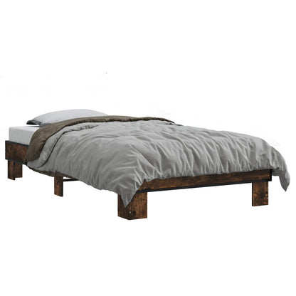 Bedframe Gerookt eiken 80 x 200 cm Bewerkt hout