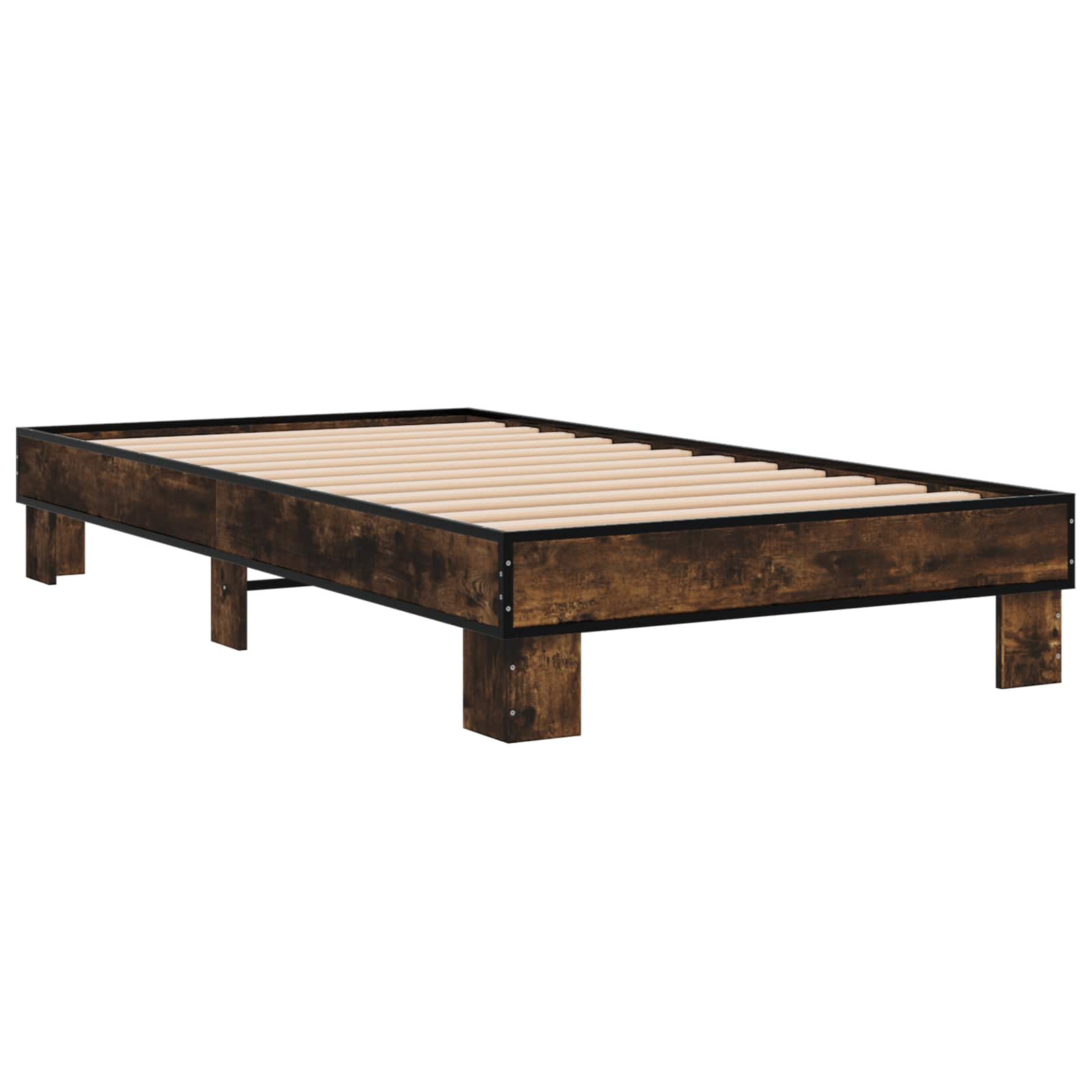 Bedframe Gerookt eiken 80 x 200 cm Bewerkt hout
