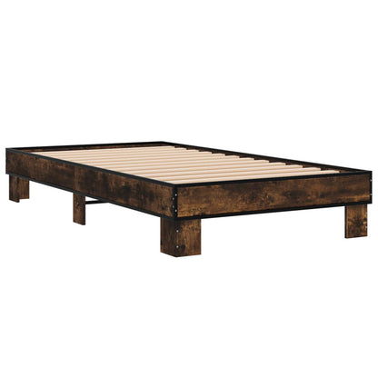 Bedframe Gerookt eiken 80 x 200 cm Bewerkt hout