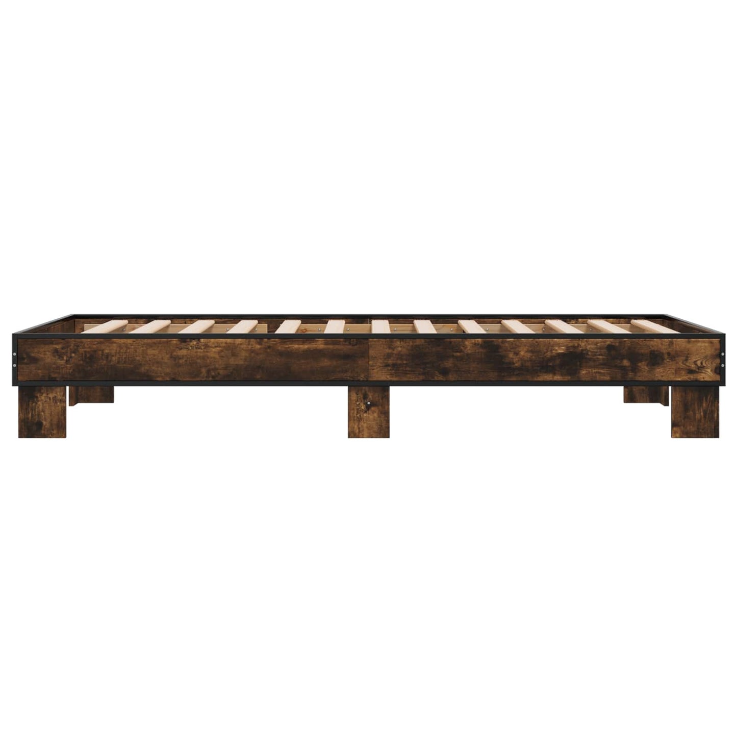 Bedframe Gerookt eiken 80 x 200 cm Bewerkt hout