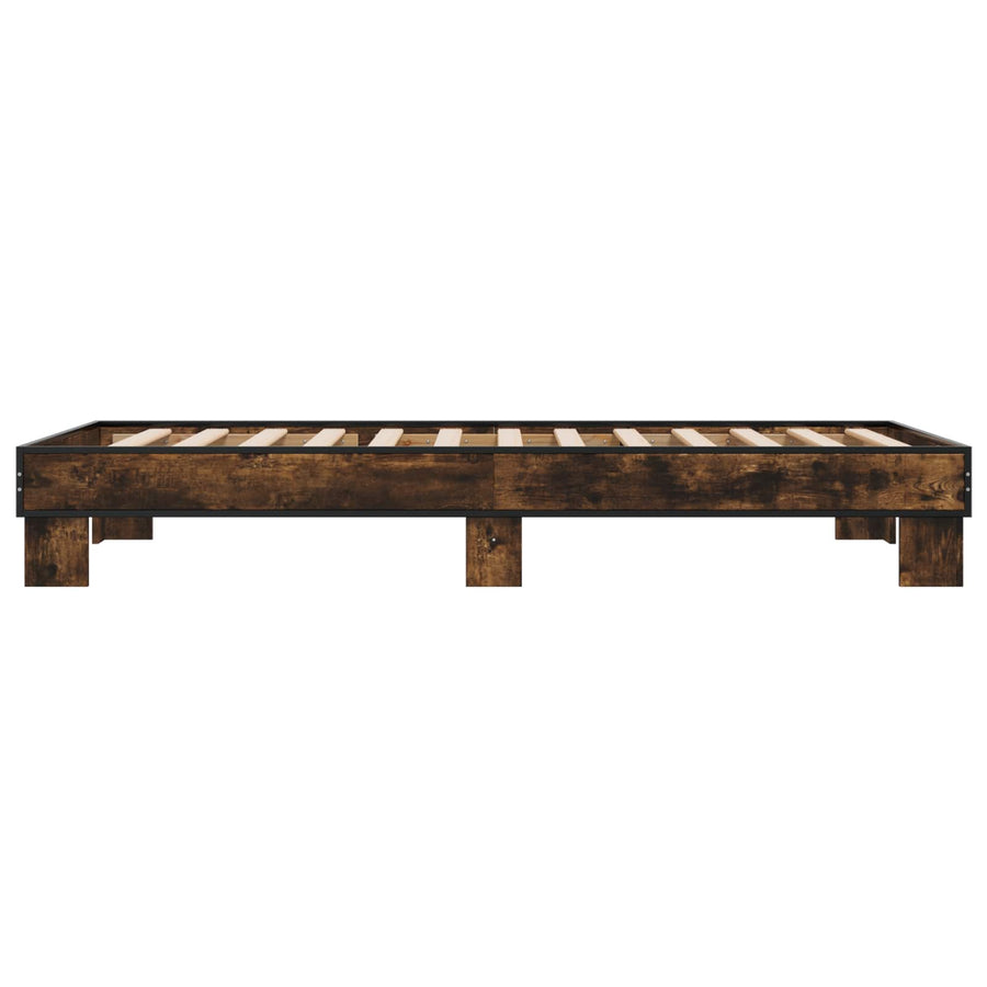 Bedframe Gerookt eiken 80 x 200 cm Bewerkt hout