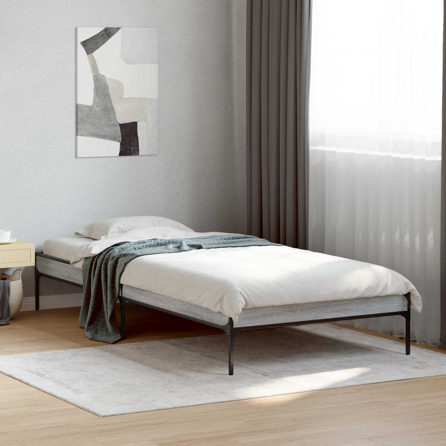 Bedframe Grijs Sonoma 80 x 200 cm Bewerkt hout