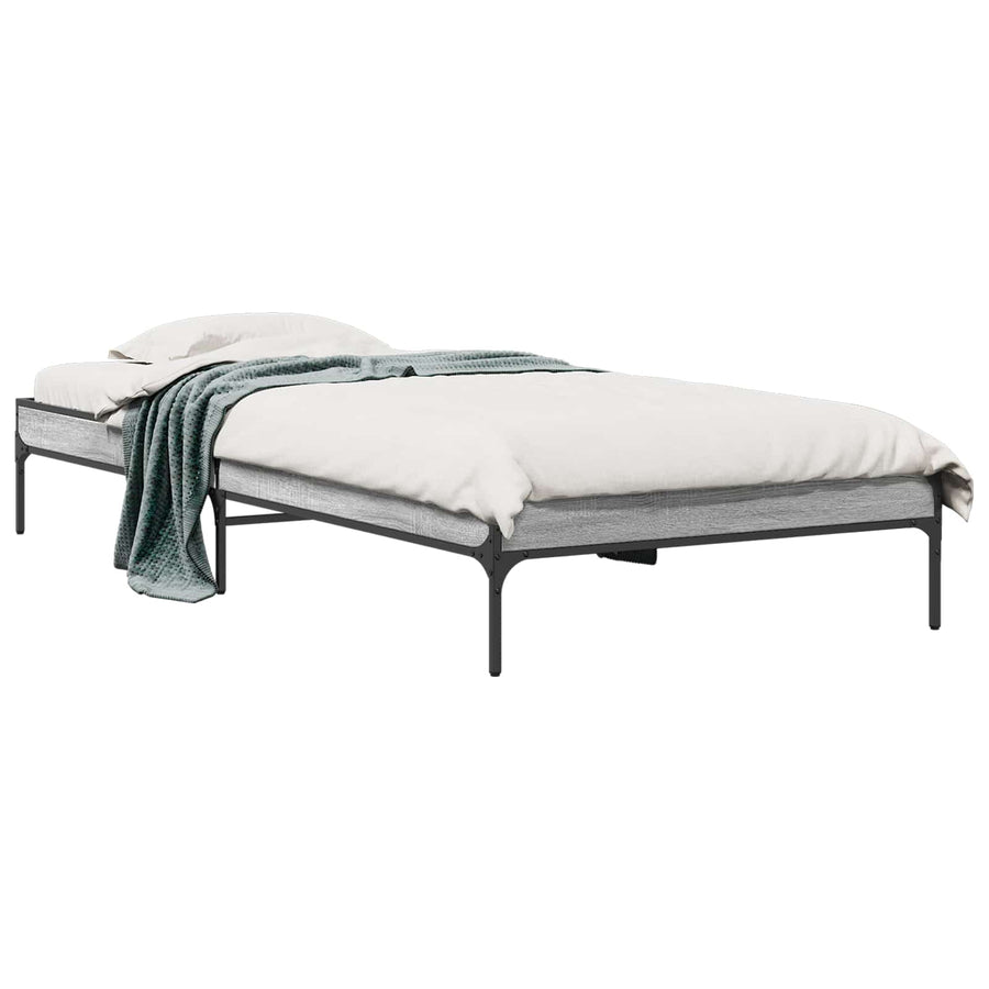 Bedframe Grijs Sonoma 80 x 200 cm Bewerkt hout