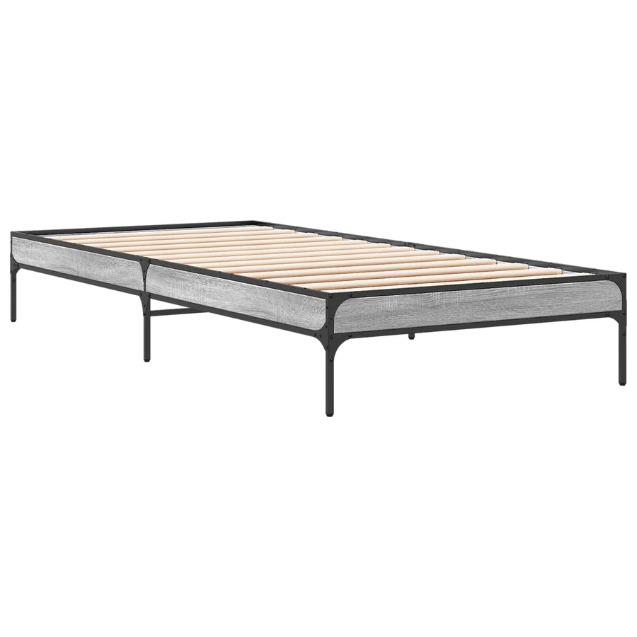 Bedframe Grijs Sonoma 80 x 200 cm Bewerkt hout