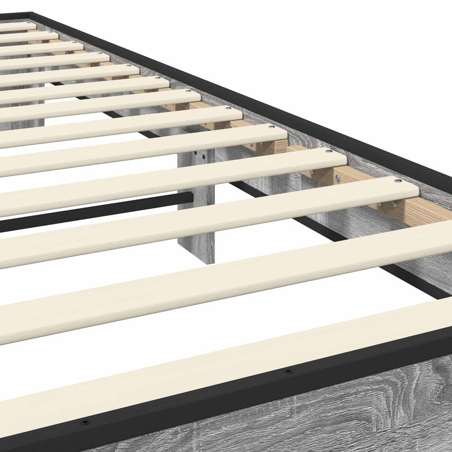 Bedframe Grijs Sonoma 80 x 200 cm Bewerkt hout