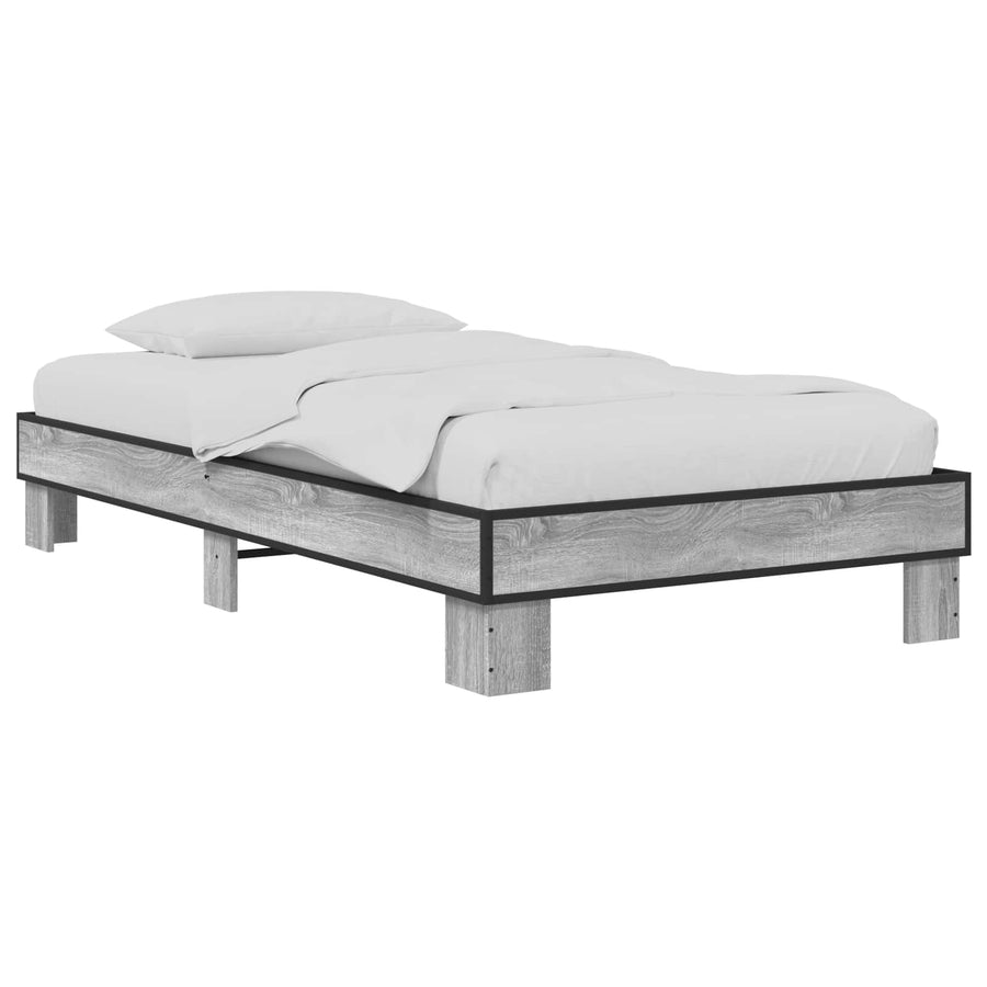 Bedframe Grijs Sonoma 80 x 200 cm Bewerkt hout