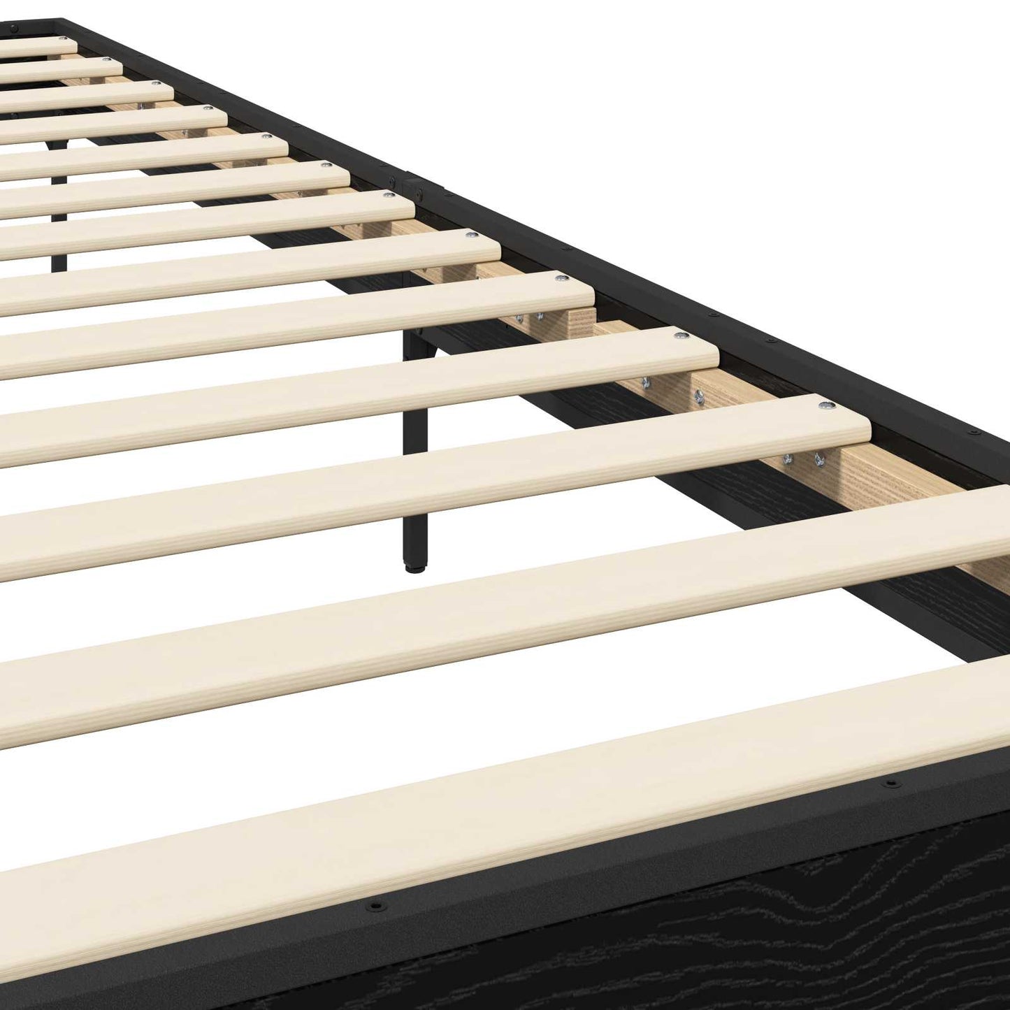 Bedframe Zwart eiken 80 x 200 cm Bewerkt hout