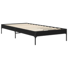Bedframe Zwart eiken 80 x 200 cm Bewerkt hout