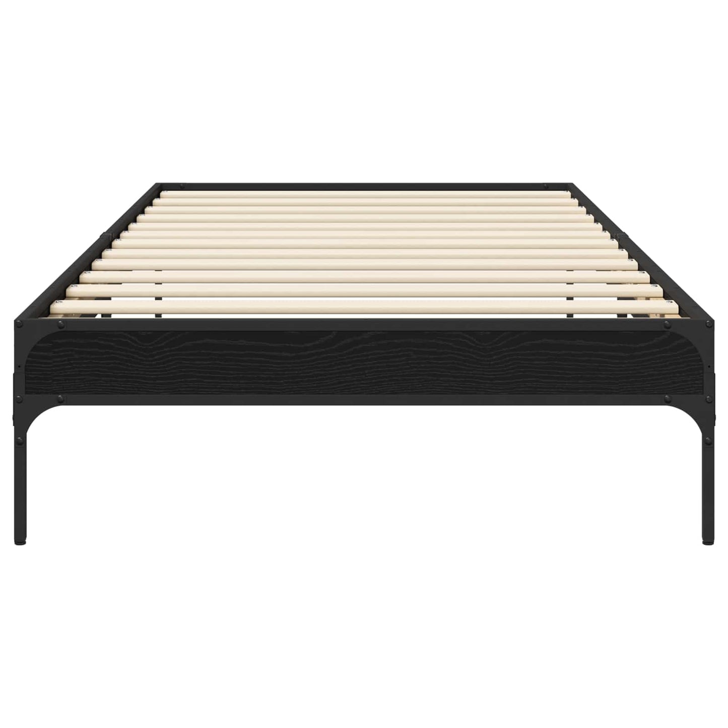 Bedframe Zwart eiken 80 x 200 cm Bewerkt hout