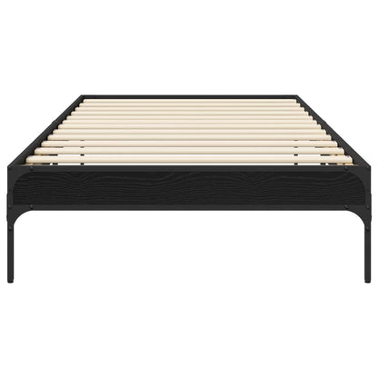 Bedframe Zwart eiken 80 x 200 cm Bewerkt hout