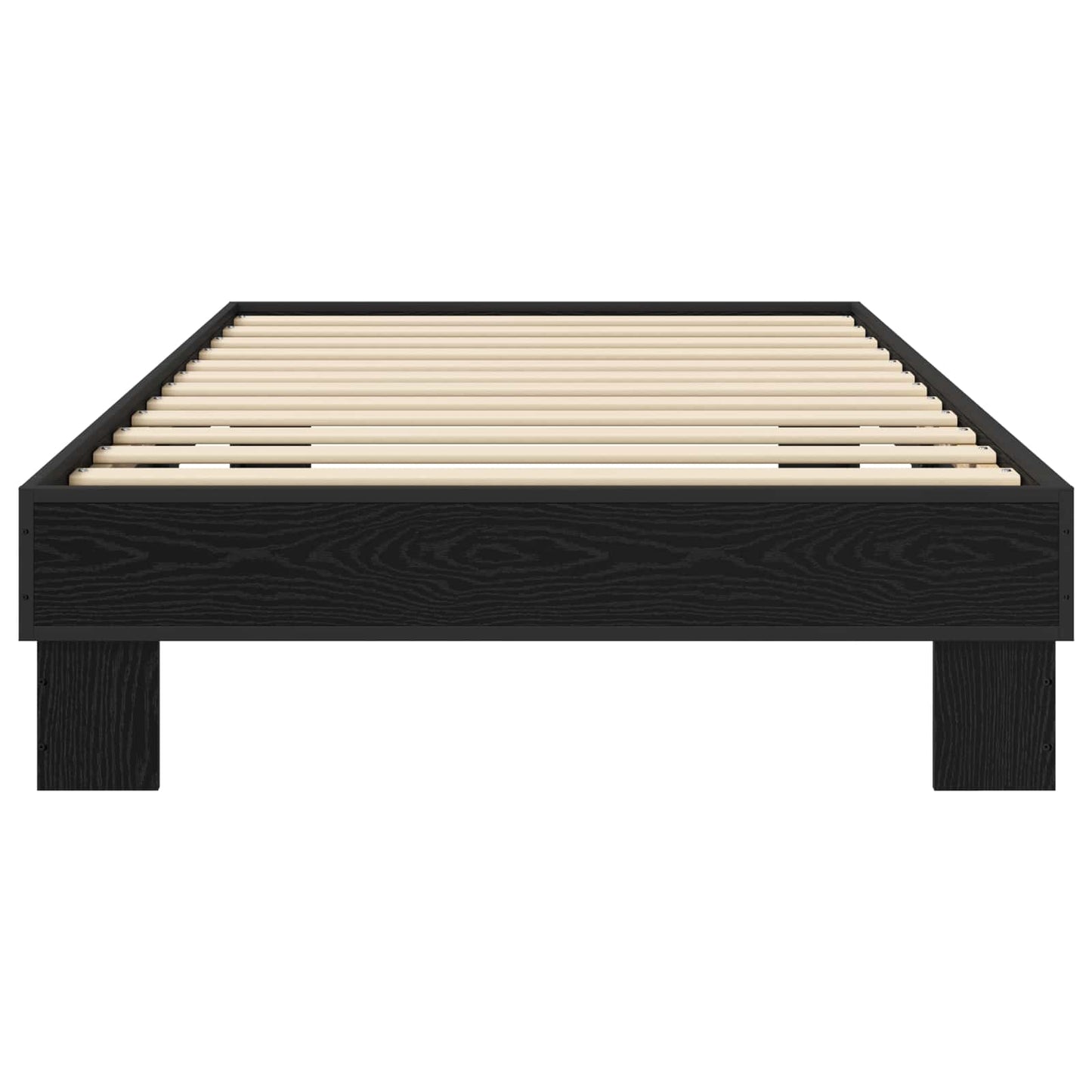 Bedframe Zwart eiken 80 x 200 cm Bewerkt hout