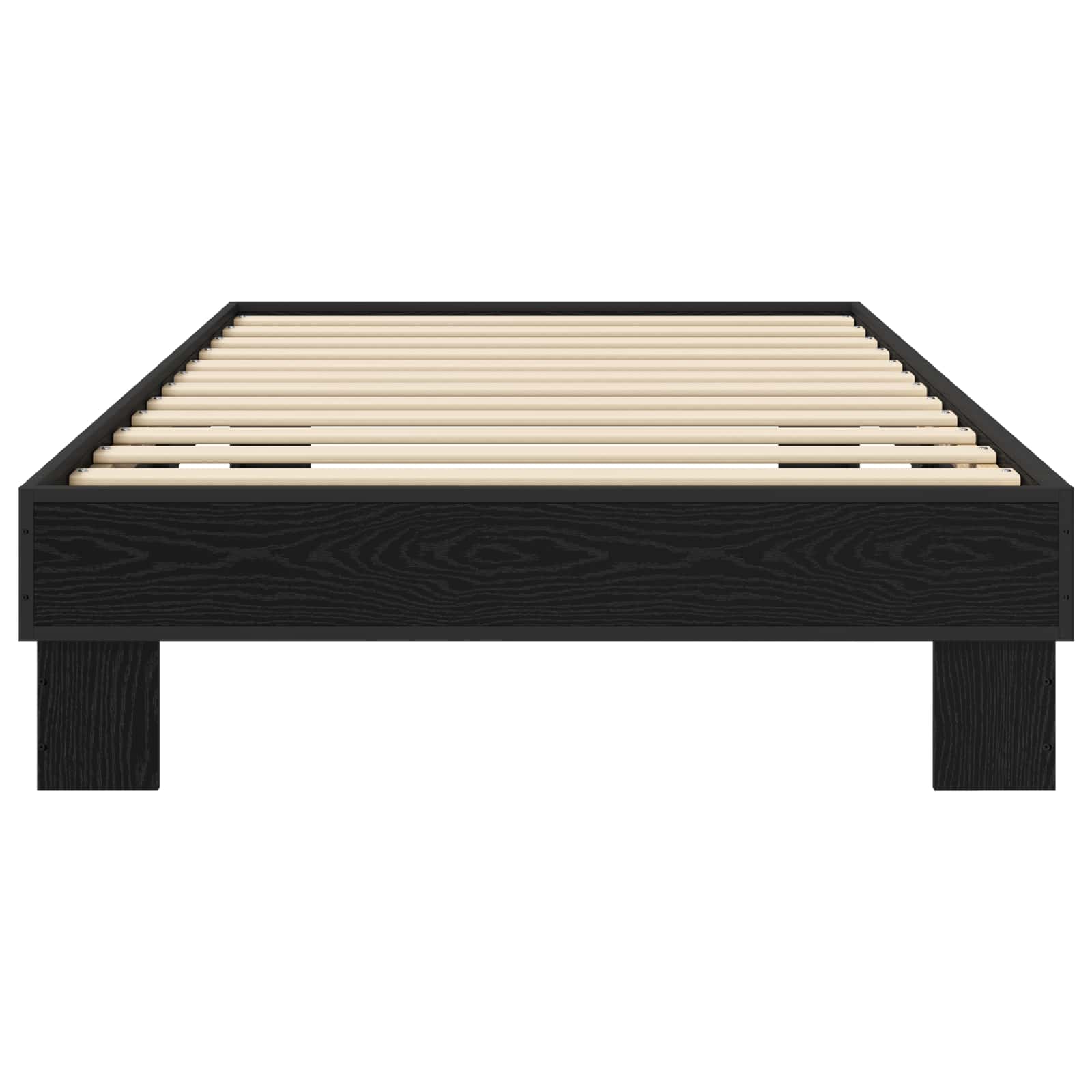 Bedframe Zwart eiken 80 x 200 cm Bewerkt hout