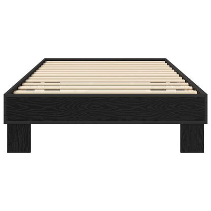 Bedframe Zwart eiken 80 x 200 cm Bewerkt hout