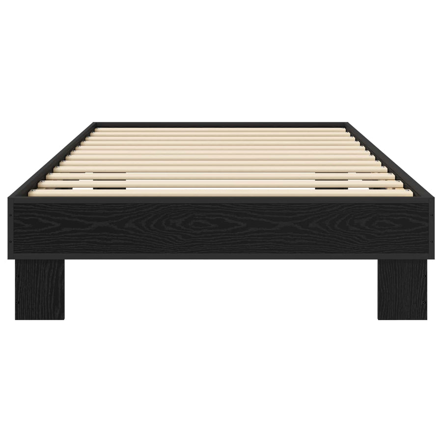 Bedframe Zwart eiken 80 x 200 cm Bewerkt hout