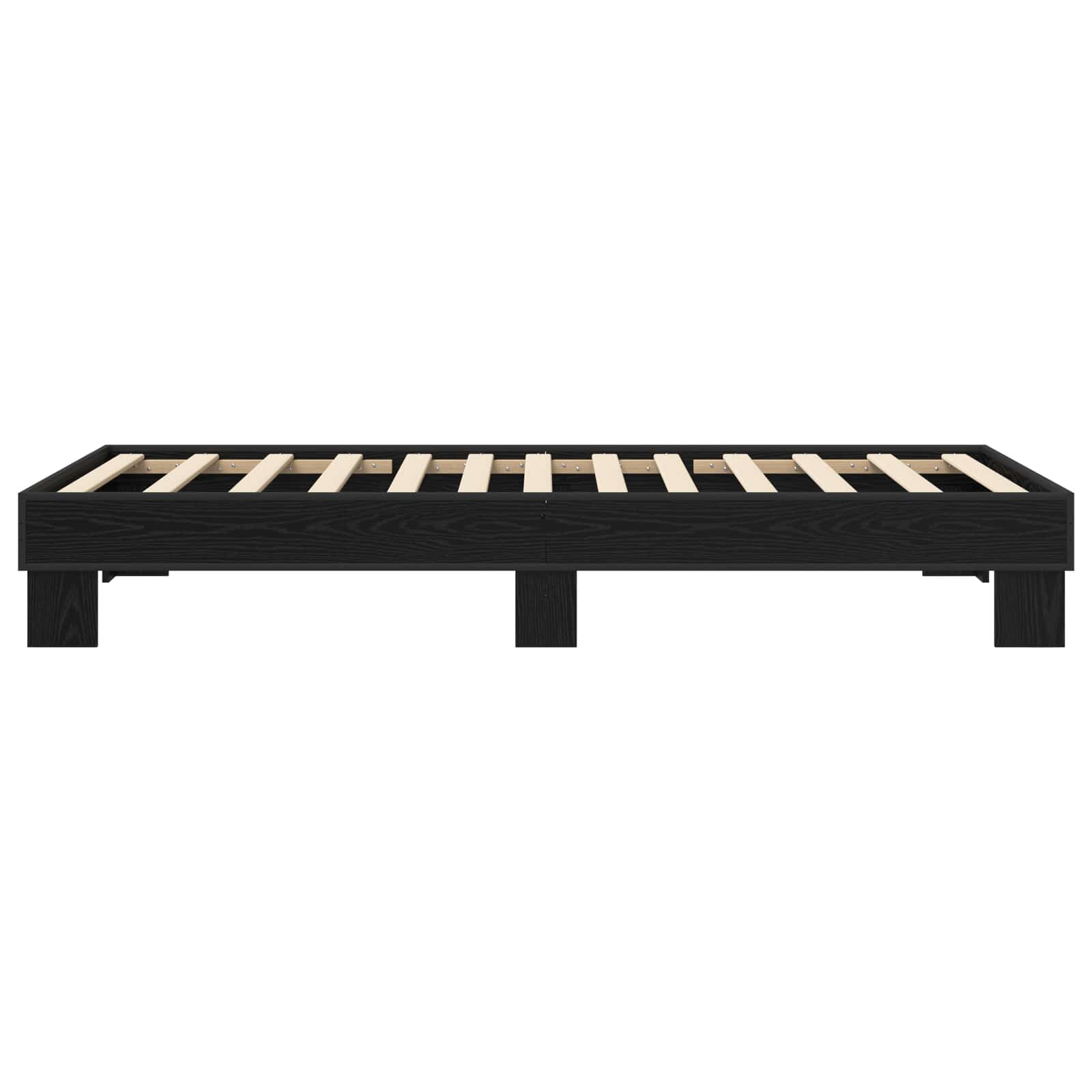 Bedframe Zwart eiken 80 x 200 cm Bewerkt hout