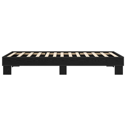 Bedframe Zwart eiken 80 x 200 cm Bewerkt hout