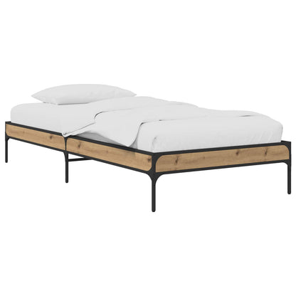 Bedframe Artisanaal eiken 80 x 200 cm Bewerkt hout