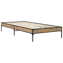 Bedframe Artisanaal eiken 80 x 200 cm Bewerkt hout