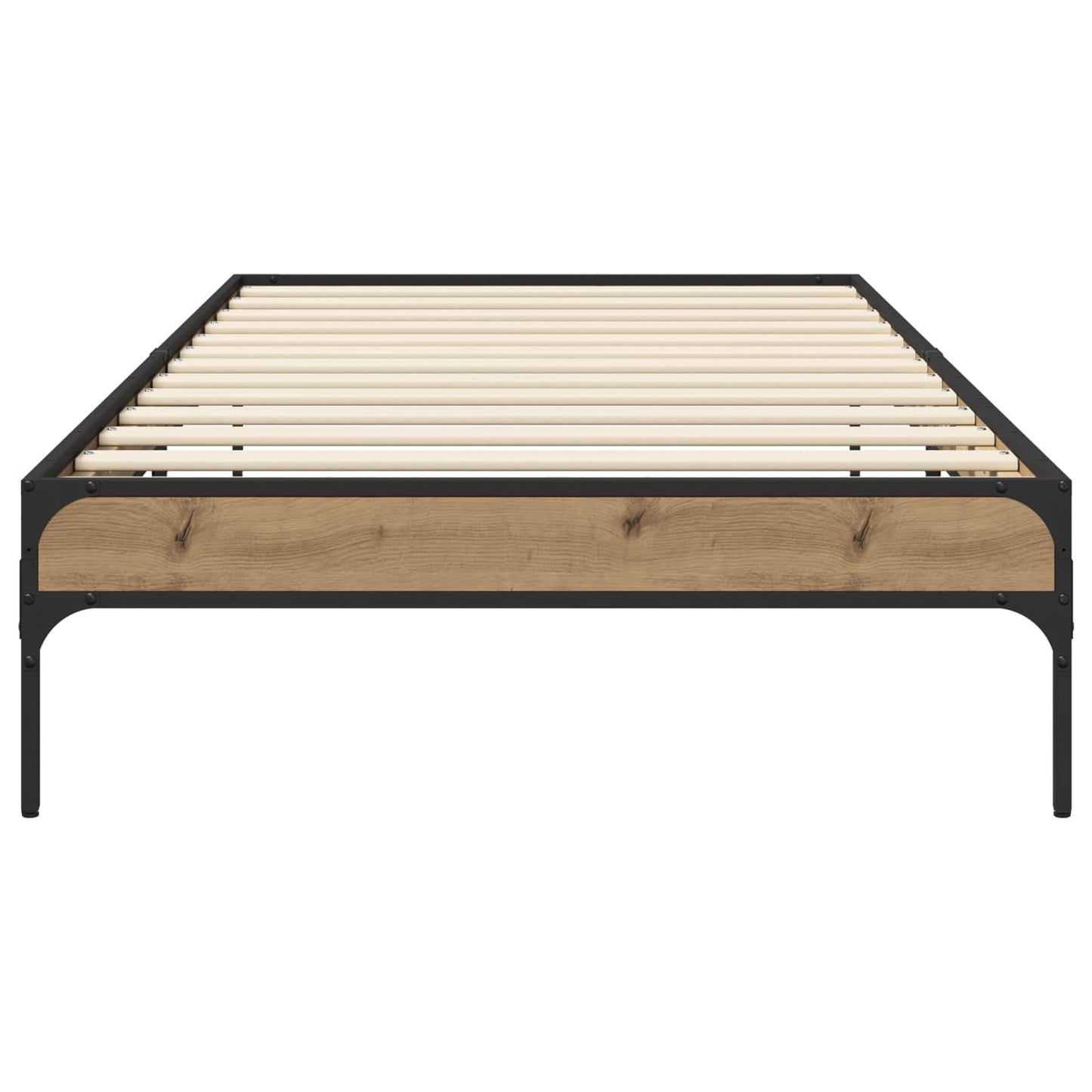 Bedframe Artisanaal eiken 80 x 200 cm Bewerkt hout