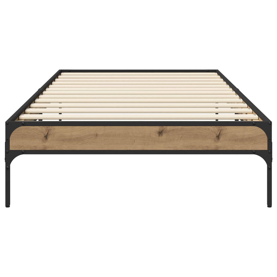 Bedframe Artisanaal eiken 80 x 200 cm Bewerkt hout