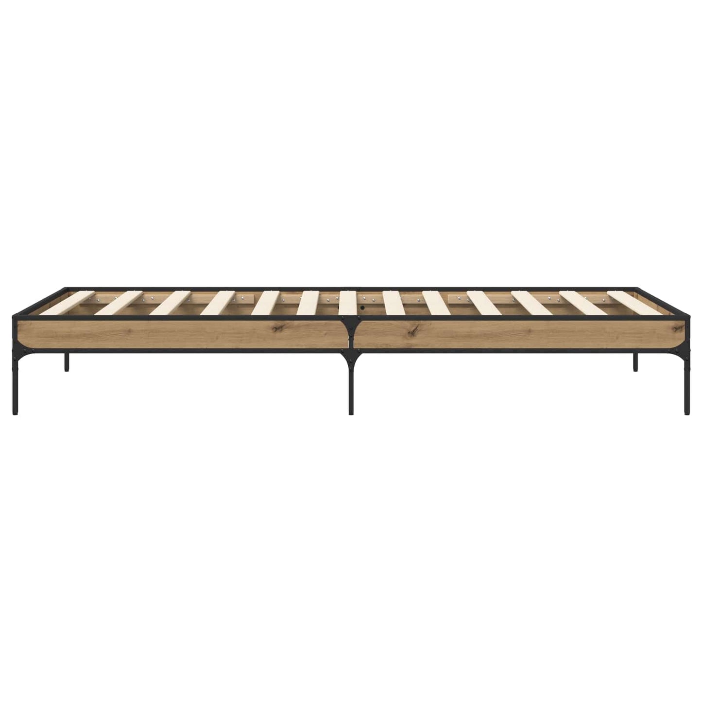 Bedframe Artisanaal eiken 80 x 200 cm Bewerkt hout