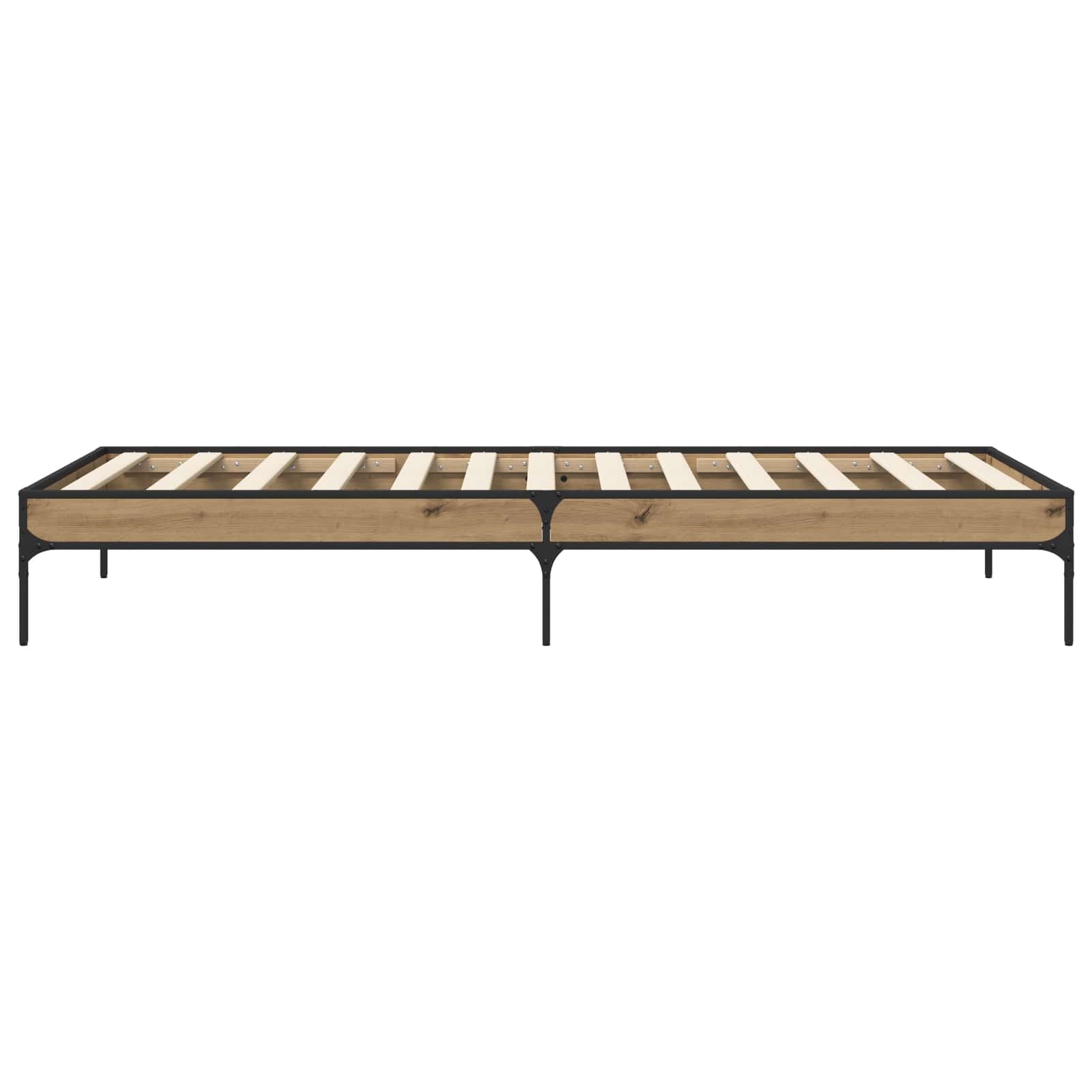 Bedframe Artisanaal eiken 80 x 200 cm Bewerkt hout