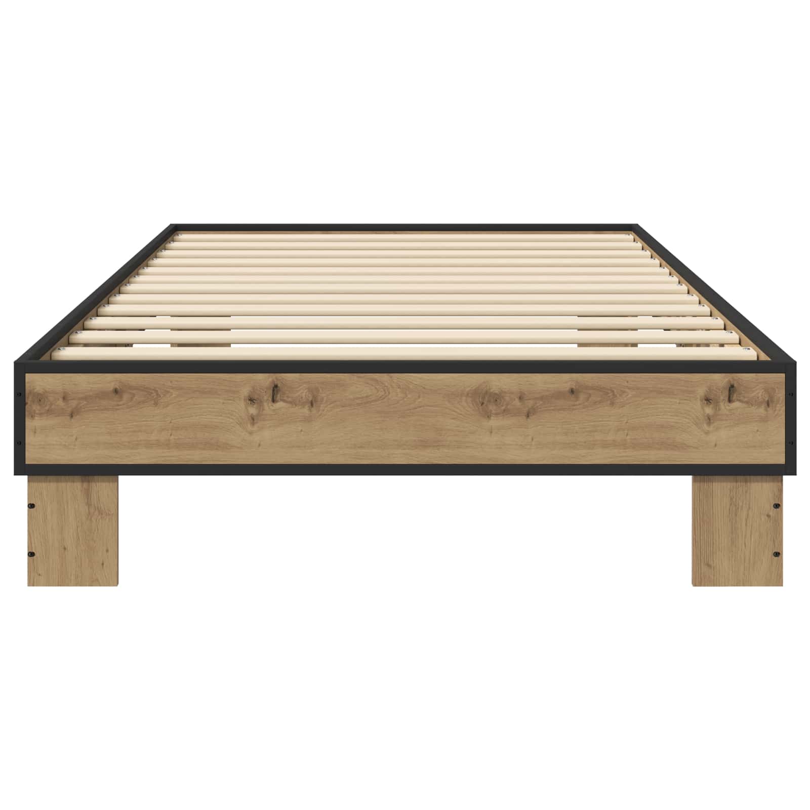 Bedframe Artisanaal eiken 80 x 200 cm Bewerkt hout